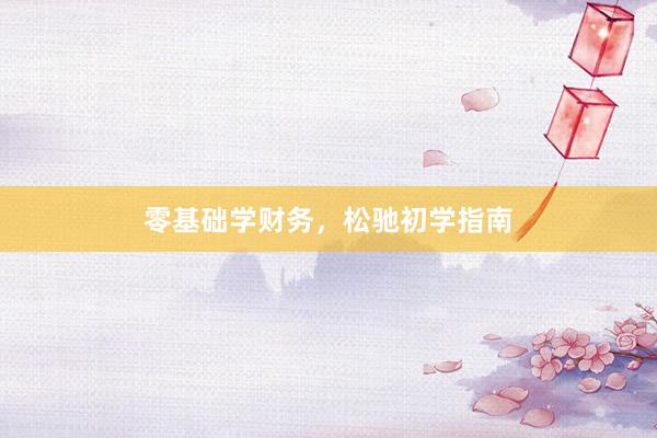 零基础学财务，松驰初学指南